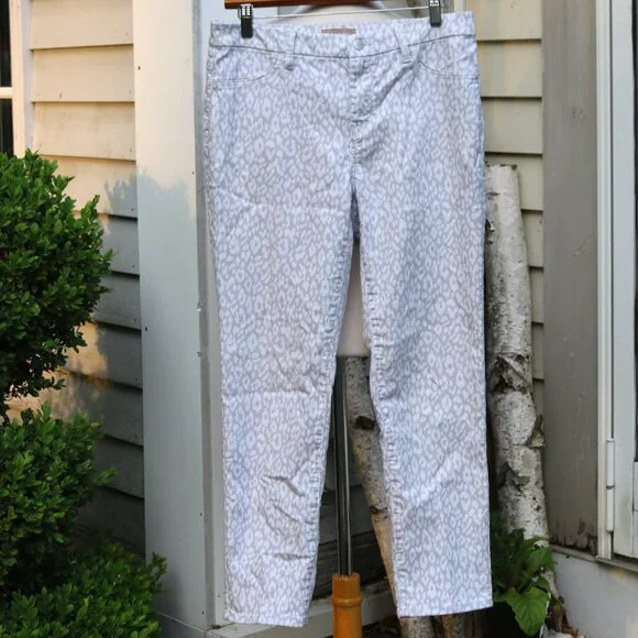 Chico's Pants Jumpsuits Chicos Grey White Cheetah Animal